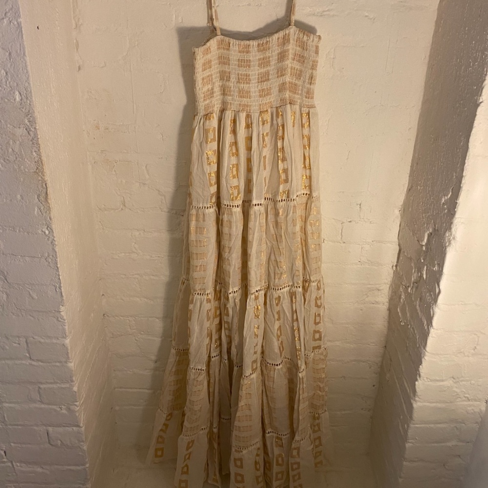 Guadalupe Design Maxi Dress Ivory Copper Small